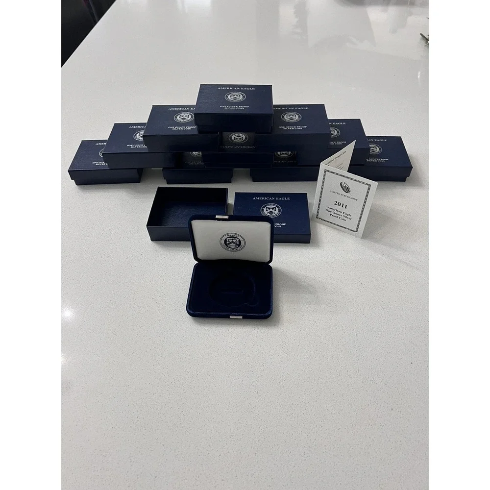 American Eagle One Ounce Proof Silver Coin Box Set COA - NO COIN